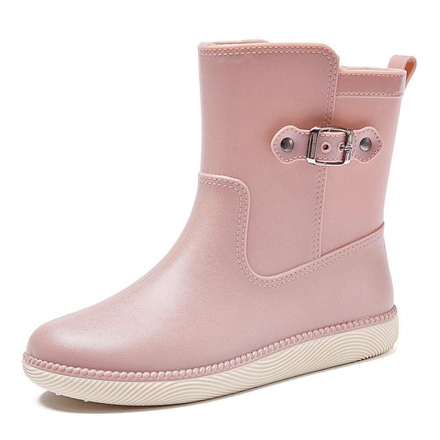 

Новые женские ботинки Mid Drum Rain Shoes Outdoor Водонепроницаемые легкие сапоги для отдыха на природе Сапоги для дождя Рабочая обувь Новые бахилы с термоизоляцией 40 розовый