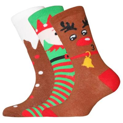 Anucci Childrens/Kids Christmas Socks (Pack Of 3)