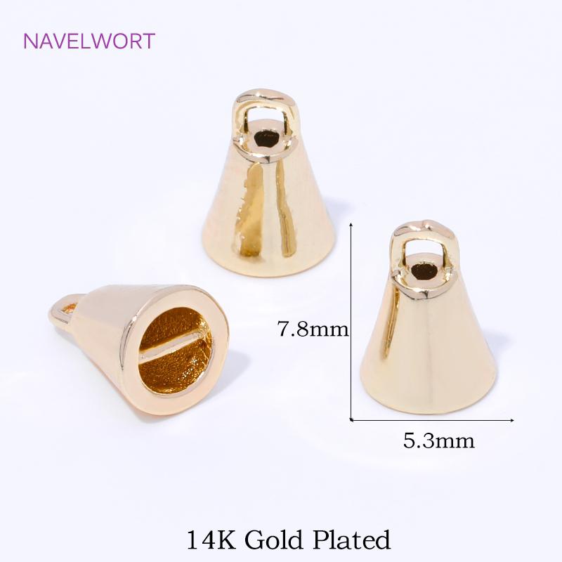 18K Gold Plated Brass Cone End Cap For Jewelry Making,Caps For Bracelet,Supplies For Jewelry,DIY Necklace Making Accessories