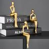 Simple Home Decoration Accessories Resin Abstract Thinker Statue Golden Decorative Living Room Decoration Crafts Statue Figurine