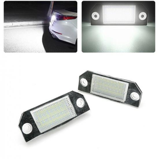 2x LED License Number Plate Lights White Lamp For Ford Focus C-MAX /MK2 2003-07