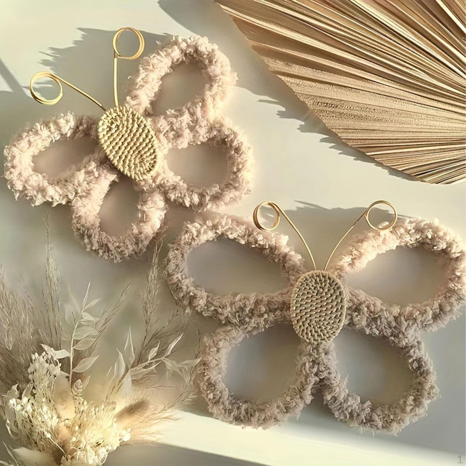 

2 Pieces Butterfly Wall Art Decor Hanging Decoration Boho Bohemian Ornament Crafts for фіолетовий