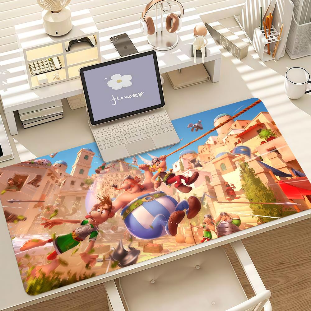 A-Asterix E-Et Obelix Manga Mouse Pad Anti Slip Rubber Edge Locked Thickened Laptop Gaming Desk Mat
