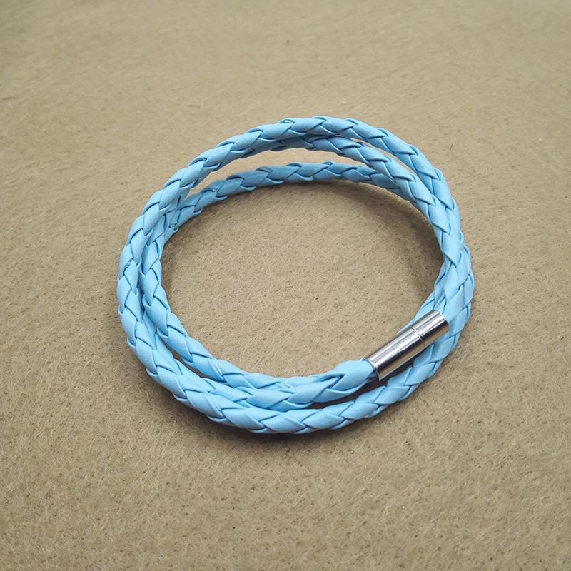 

Многоцветный кожаный браслет в три оборота 4 мм с застежкой-вставкой 4MM Three-Wrap 60CM