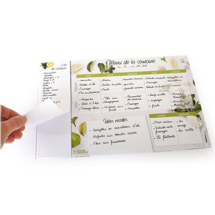 Planning magnétique Mes menus et ma liste de course