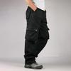 Men's Loose Casual Multi-pocket Work Pants,  Waist Drawstring  Pants