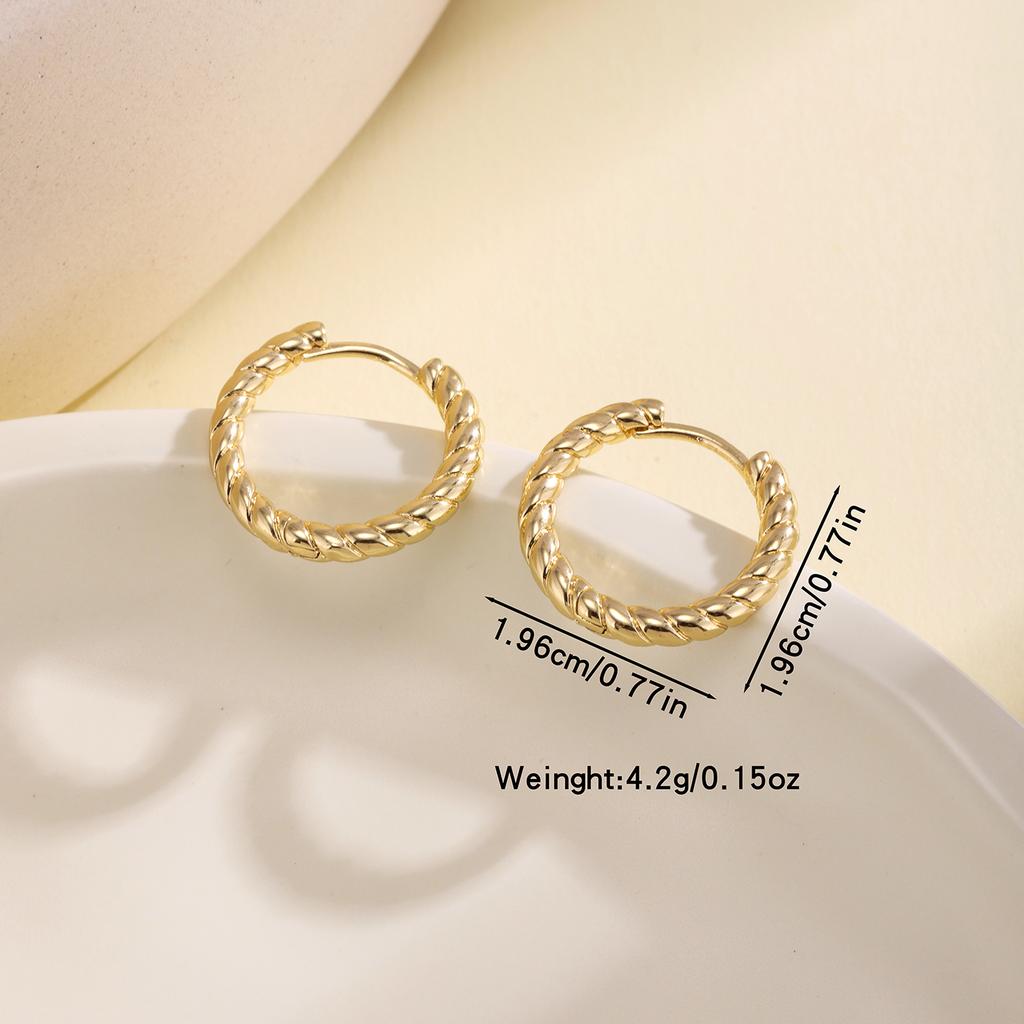 Nidin Trendy S/M/L Size Twisted Small Hoop Earrings For Women Minimalist Lightweight Comfortable Daily Wear Fashion Ear Jewelry