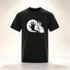 Unisexs High Quality Tshirt Cotton Blend Funny Shadow Puppet Design Print Summer Casual Loose Oneck for Unisex Tshirt Tops Tees