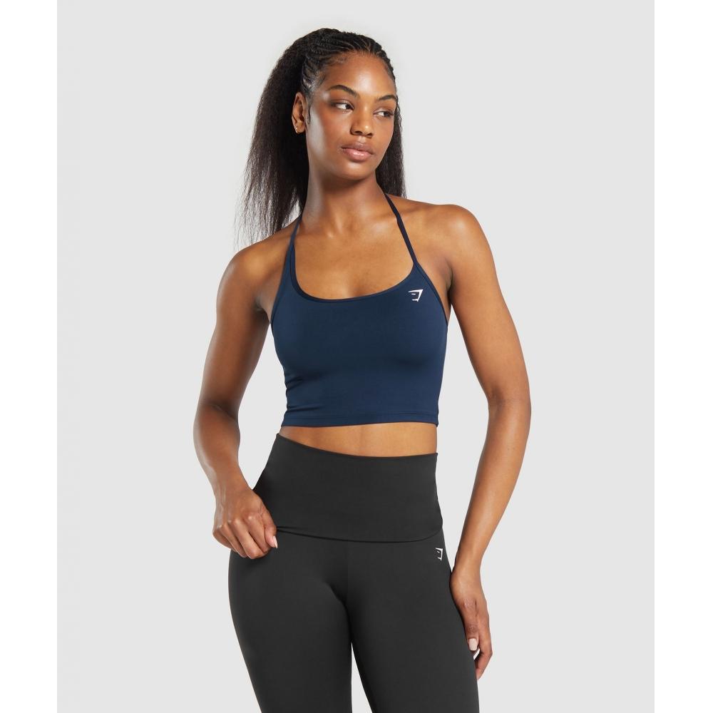 

Gymshark Повседневный укороченный топ CS на одно плечо темно-синий B9A4Y UB9P XL