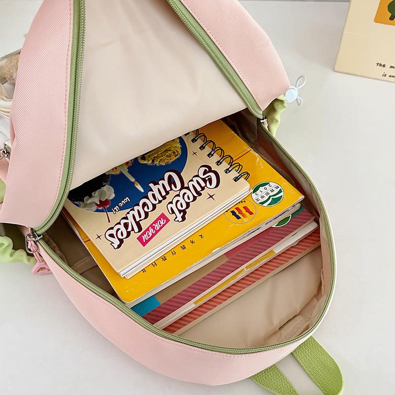 The Schoolbag Is High-value, Fresh and Cute, and the Two-dimensional Element Is Painful and Light In Color.
