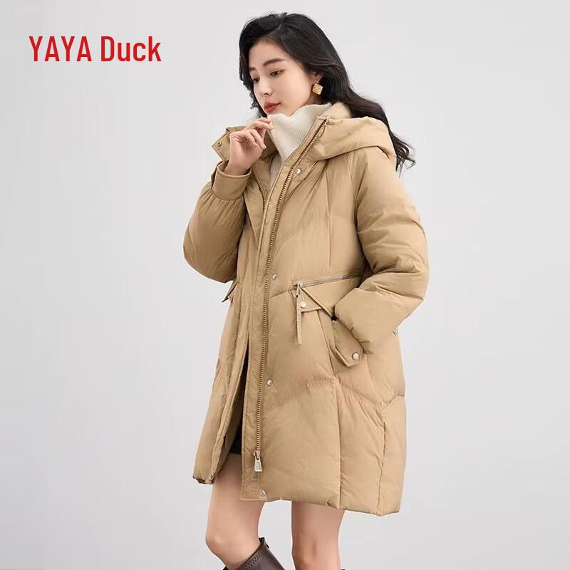 Yaya Women's Mid-Length Hooded Duck Down Jacket