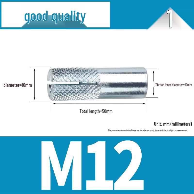304 Stainless Steel Internal Expansion Screw and Wall Plug, Flat Expansion, M6/M8/M10/M12