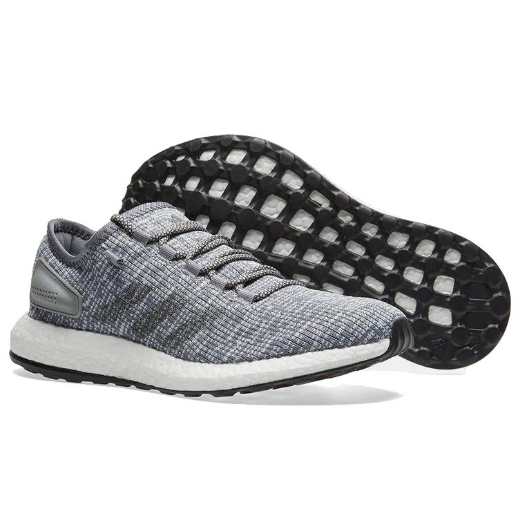 New Adidas Pure Boost 2017 Cushioning, Slip Resistant, And Abrasion Resistant Low Top Running Shoes Unisex Gray White BA8900