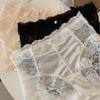 Hollow Lace Satin Mesh Women's Mid-Waist Breathable Triangle Panties - 2025 Collection