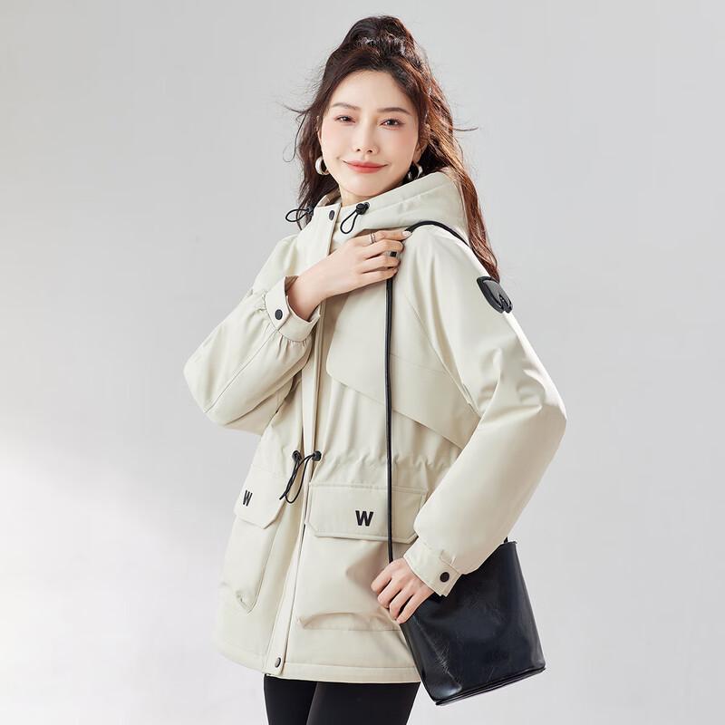 Giacca imbottita da donna con cappuccio TERRE BLEUE foderata in pile