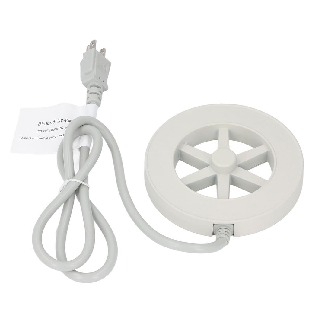 Bird Bath Deicer 70W Thermostatic Control Aluminum Plug and Play Winter Bird Bath Heater for