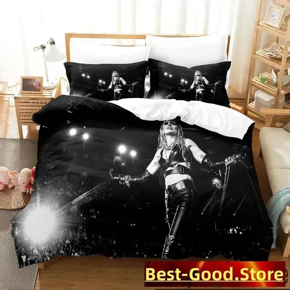 3D Print Miley Cyrus Singer Bedding Set Duvet Cover Sheet Printed Bed Set Pillowcase Bed Full Queen King Size Comforter Bedroom