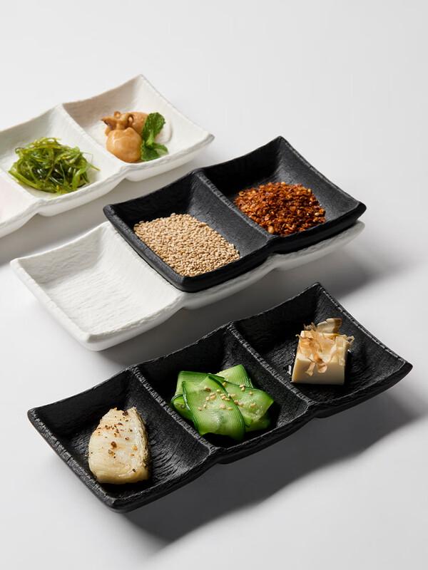Japanese Style Ceramic 3-Compartment Dipping Dish