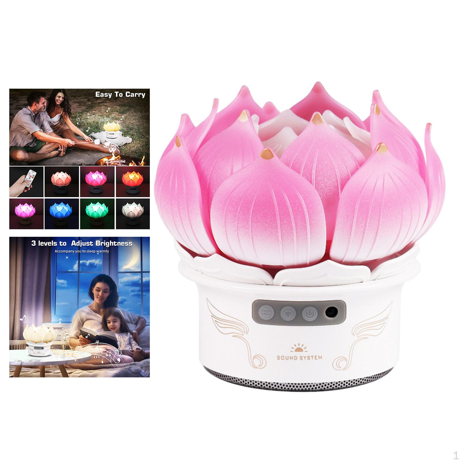 

Lotus Shape Light Portable Adjustable Brightness Creative Night Machine for Bedroom Camping рожевий