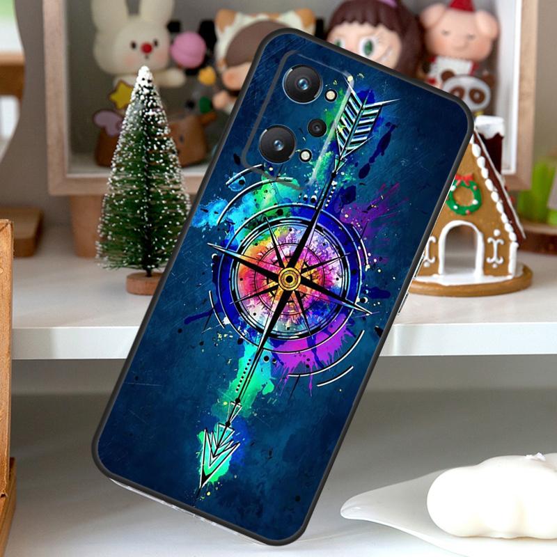 World Map Compass Nautical For OPPO Realme C55 C35 C33 C31 C30 C25 C21Y C11 GT Neo 5 3T 2T Realme 10 9 11 Pro Plus Case