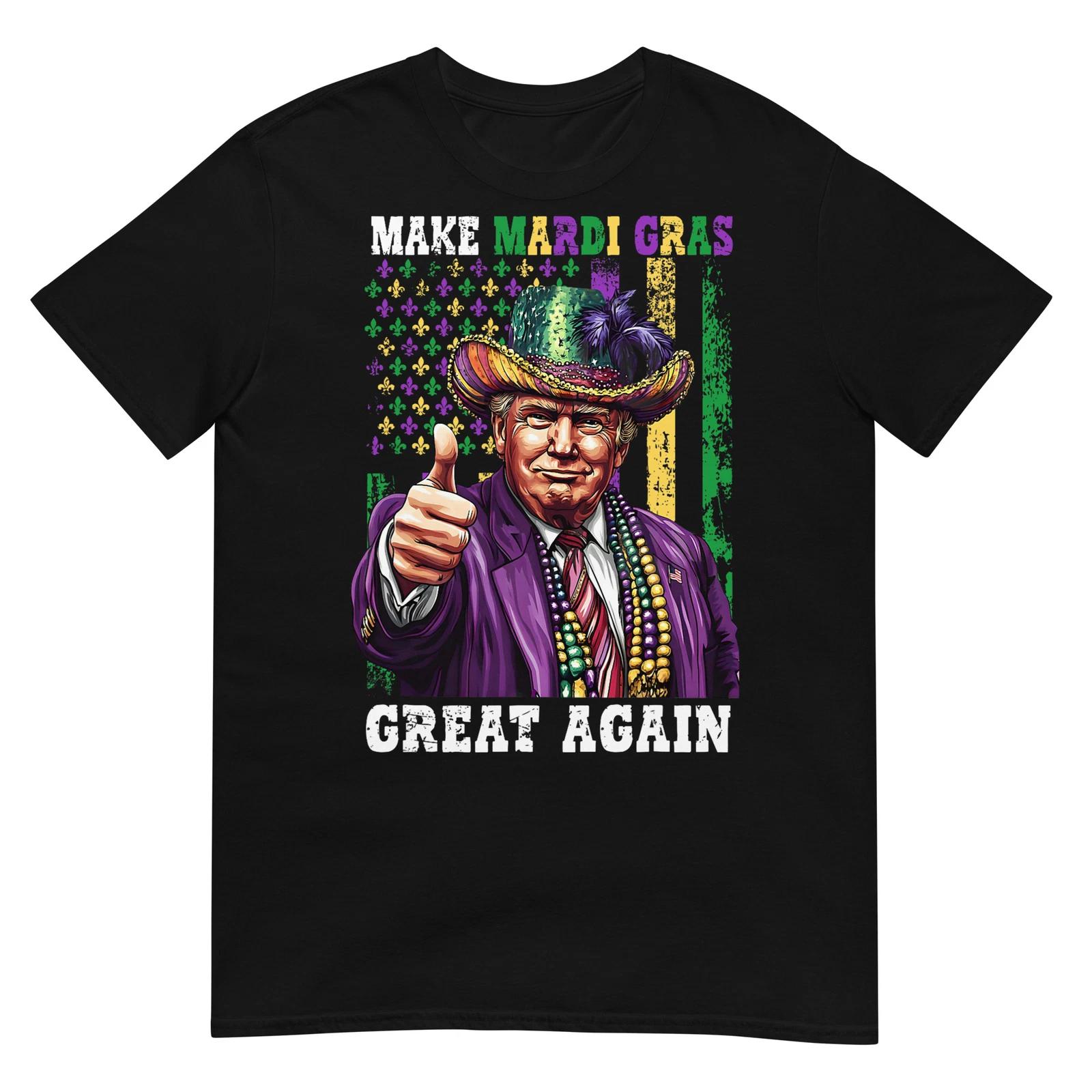 Футболка Трампа с американским флагом, Новый Орлеан, Сделаем Mardi Gras снова великим 4XL