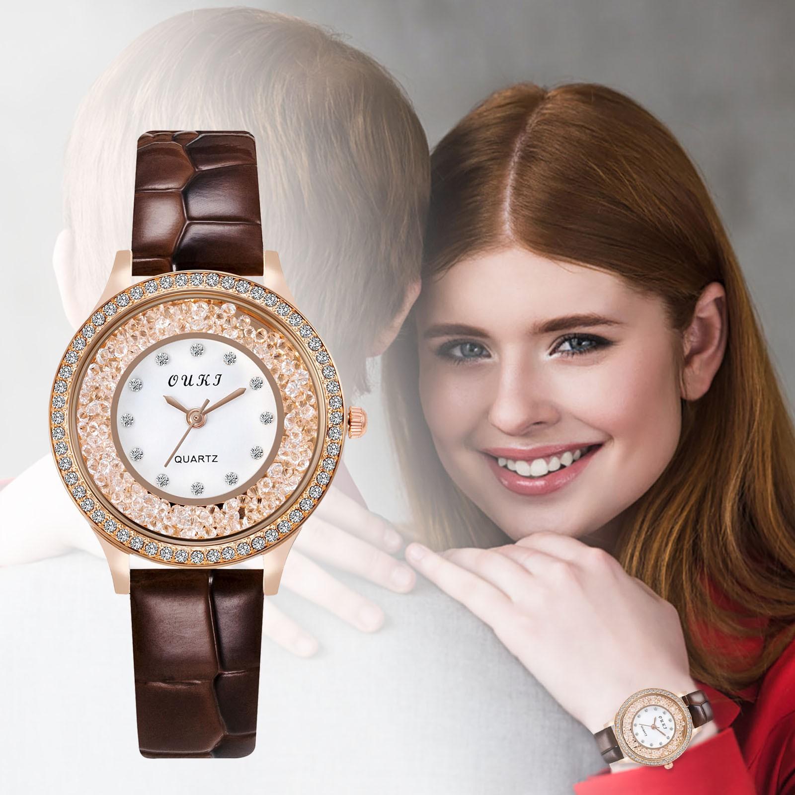 

Модные часы с бриллиантами Европейские женские модные часы Модные часы для девушек One Size