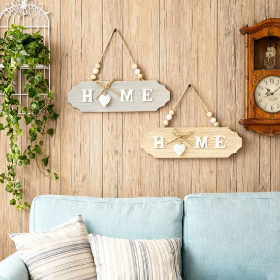 Decorative House Sign with Bow Knot Decor Letter Print Hanging Sign Versatile