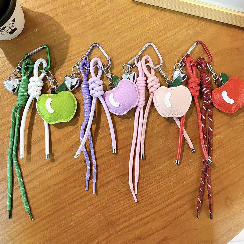 Creative leather apple bag pendant keychain exquisite and cute fruit cotton pendant bag accessories small gifts