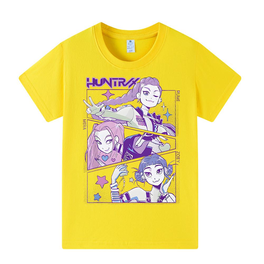 A1196 Kids Boys Girls Kpop Rumi Zoey Mira Print Short Sleeves T-shirt
