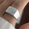 925 Sterling Silver Rings for Women Couple Minimalist Handmade Simple Square Shinning Ring Fine Jewelry Gift Prevent Allergy