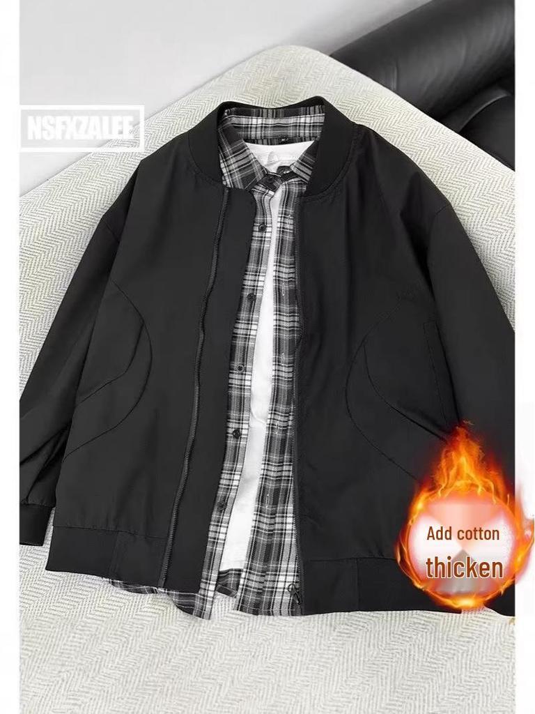 Men's 2025 Hong Kong Style Loose-Fit Baseball Jacket - Trendy, High-Quality, Rascally Handsome Spring/Autumn Fashion.