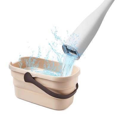 Flachwischer, Wischmopp mit faltbarem Eimer, freies Händewaschen, Lazy Mop, Squeeze-Mopp für Holzboden, Wischmopp, Haushaltsreinigungswerkzeug