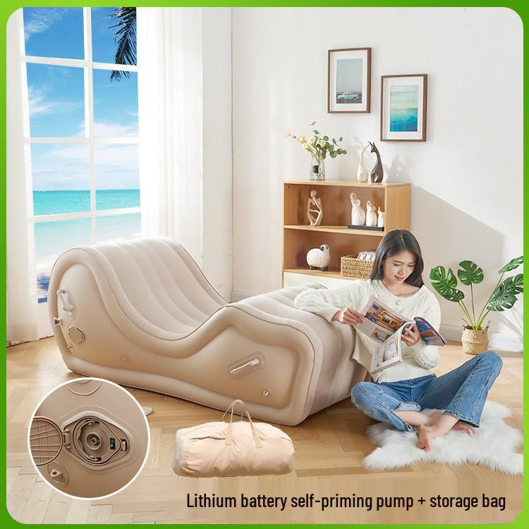 Șezlong gonflabil din PVC: Saltea Gonflabilă Portabilă Individuală pentru Utilizare în Dormitoarele din Interior