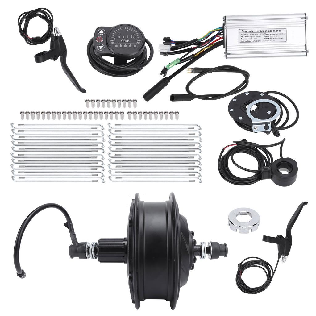 48V 500W Rear Wheel Hub Motor Electric Bicycle Conversion Kit with KT‑900S Display Meter for 12G Wheel