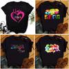 T.D.Well Fitness Wear, Yoga, Zumba, Hip Hop Wear, Short Sleeve T-Shirt (JP, Alphabet, M, Black 7)