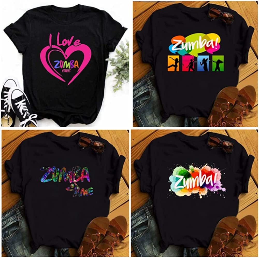T.D.Well Fitness Wear, Yoga, Zumba, Hip Hop Wear, Short Sleeve T-Shirt (JP, Alphabet, M, Black 7)