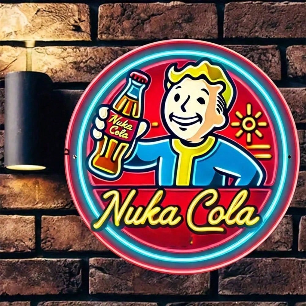 Vault Boy Nuka Cola Metal Tin Sign Retro Wall Art Decor Gaming Man Cave Bar