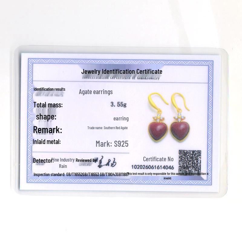 

Позолоченные серьги-сердечки из стерлингового серебра 925 пробы с подвесками из натурального южного красного агата 925 Silver Gold-Plated