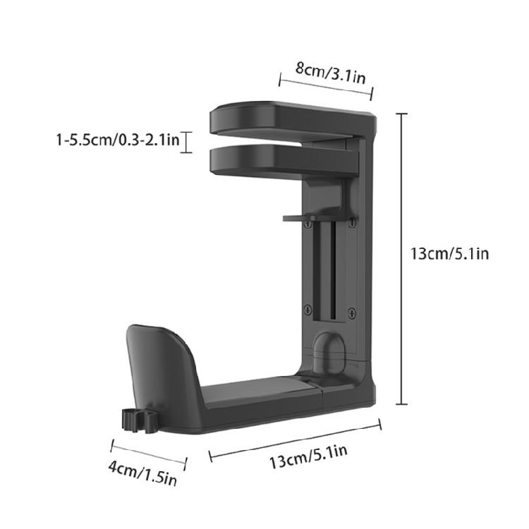 Mehrzweck-Kopfhörer-Tischklemme mit 360° Schwenkhaken, Kratzfeste Silikonpolsterung, Drehende Headset-Ständer