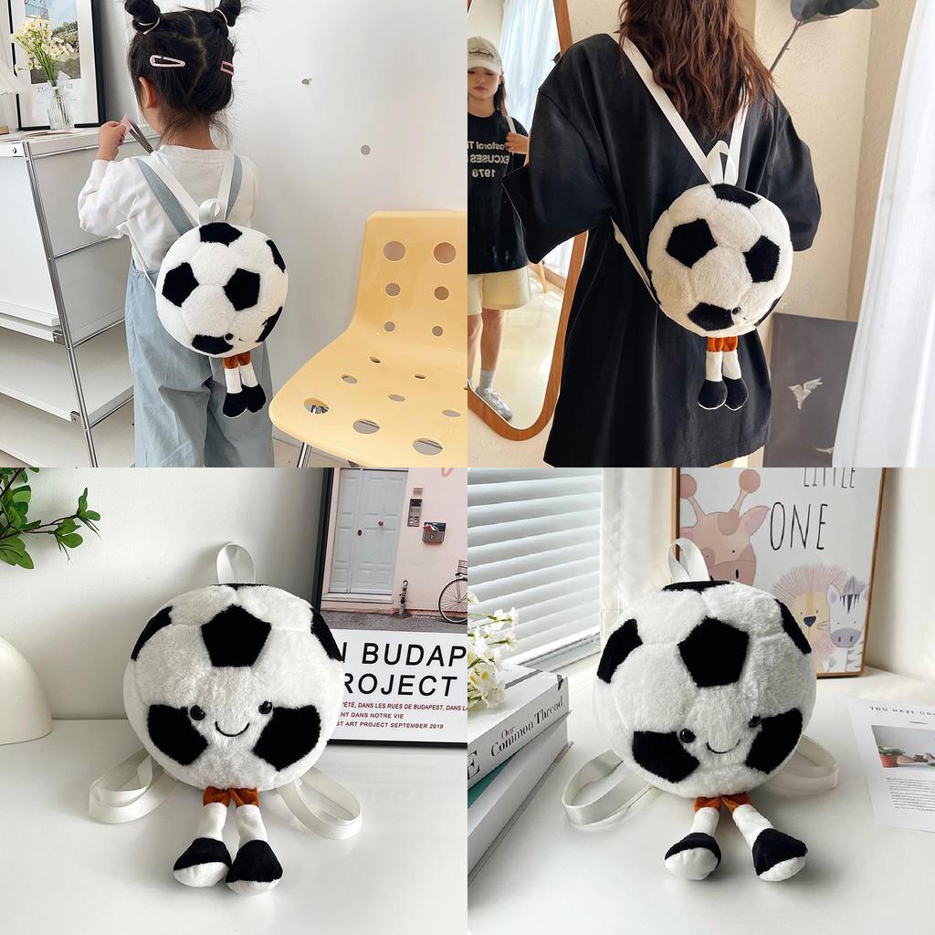 Plush Soccer Toy Backpack For Kids With Breathable Lightweight Design For School And Play