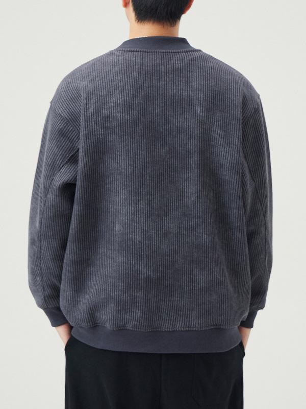 Men's Retro Heavyweight Knit Hoodie - Loose Casual Style for Autumn and Spring