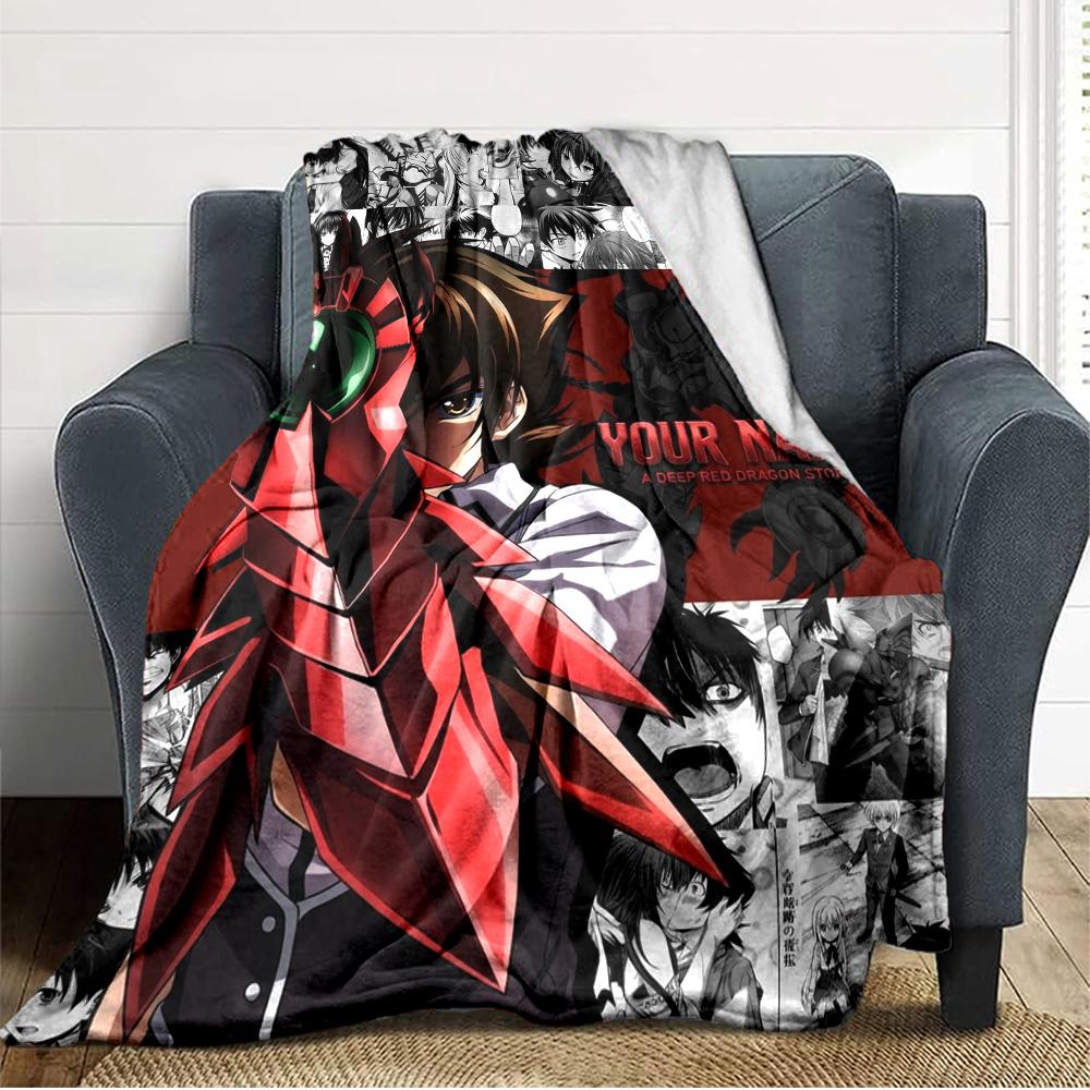 Name Custom High School DxD Print Flannel Blanket High Quality Warm Comfortable Cover for All Seasons Perfect for Gifts Home Decor