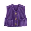2025 Autumn/Winter Women's V-Neck Sleeveless Three-Button Knit Cardigan Vest