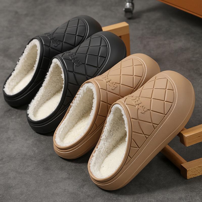 EVA Waterproof and Anti-slip Warm Plush Slippers, Warm Slippers, Outdoor Warm Shoes, Indoor Warm Shoes