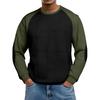 Men's Loose-fitting Casual Waffle-weave  Neck Long-sleeved Top