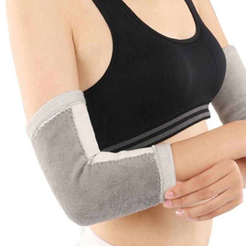 

Warm Elbow Protection With Velvet Thick Elderly Arm Cover Windproof Joint Gray pair with velvet for warmth