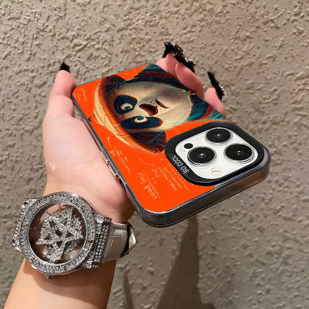 Kung Fu P-PandaES Phone Case Matte Colored Silver For Iphone 17 Air 16 15 14 Pro 13 12 Plus 11 7 8 Max Luxury Cover