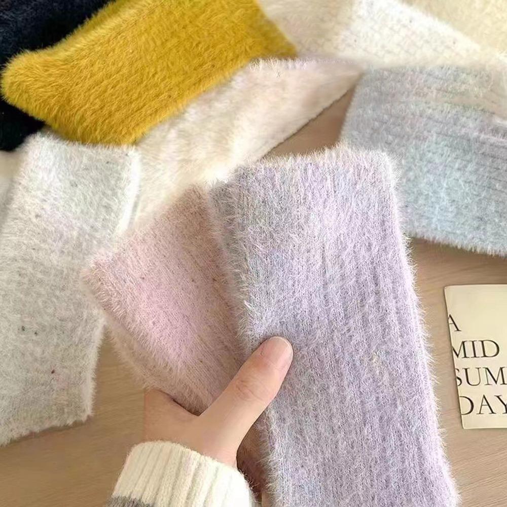 Winter Floor Plush Sock Sweet Thicken Socks Comfortable Mink Velvet Socks  for Women