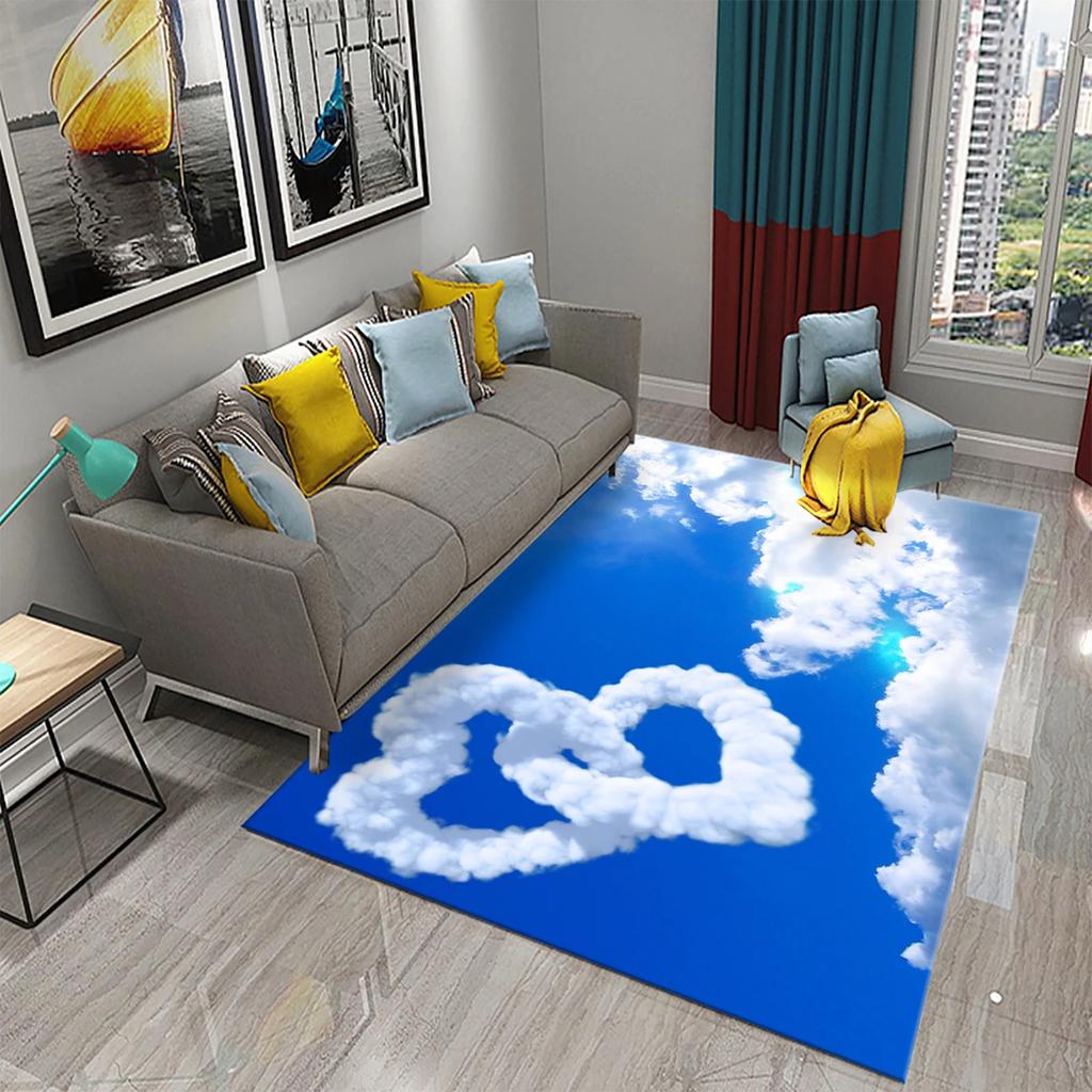 Romantic Love Pattern Carpet Living Room Carpet Bedroom Bathroom Decorative Mat Corridor Door Mat Non-slip Entrance Mat Gifts