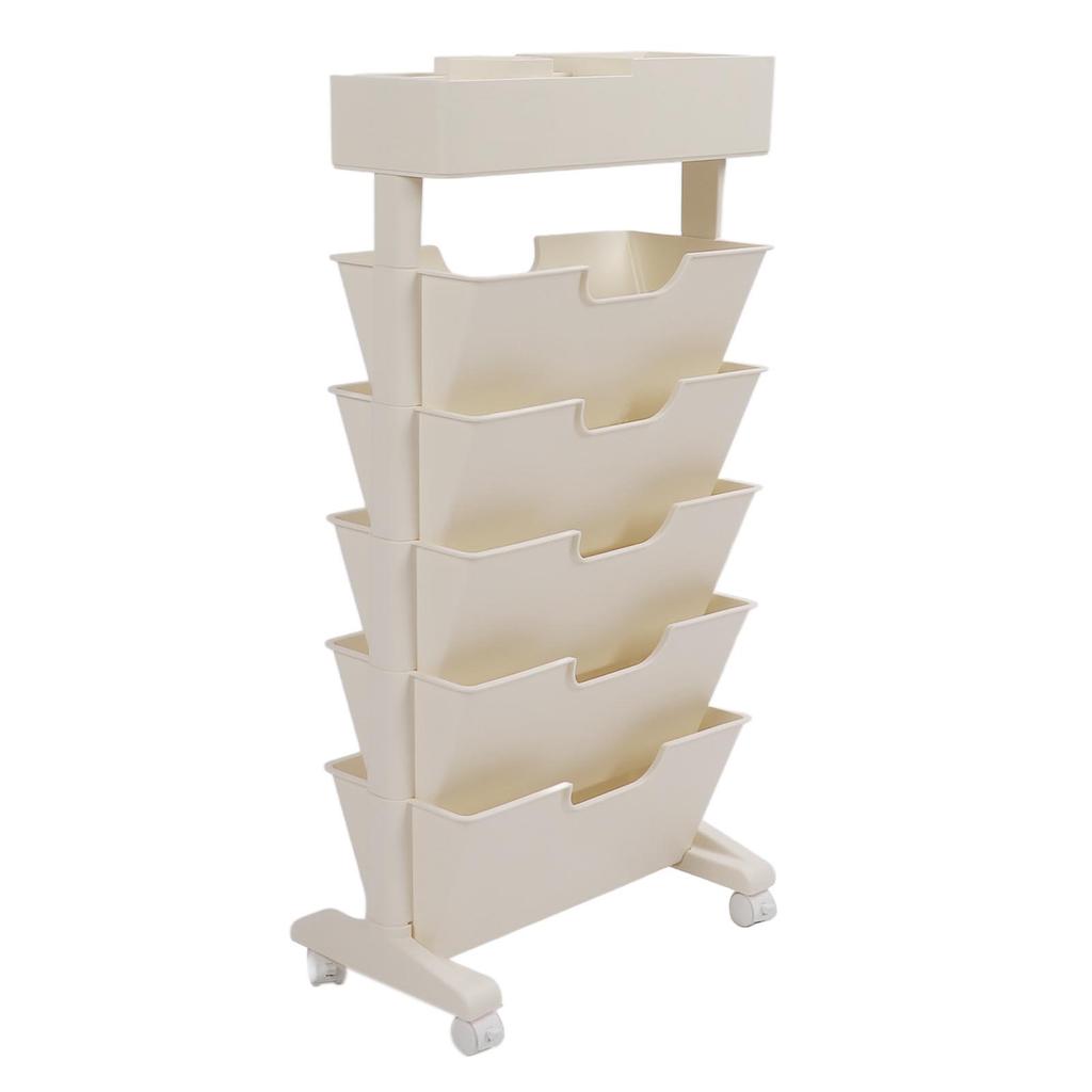 5 Tier Book Rack Multifunctional Removable Bookcase Multilayer Storage Rack for Dormitory Classroom